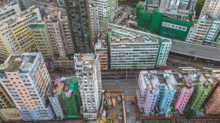 Foto de La vista de Edificios en To Kwa Wan, Julio 1 2023 - Imagen libre de derechos