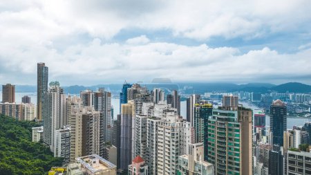 Foto de Distrito situado en la parte central de la isla de Hong Kong, 4 de julio de 2023 - Imagen libre de derechos