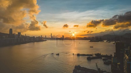 Photo for HK skyline in the afternoon over Victoria Harbour, July 6 2023 - Royalty Free Image