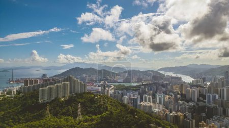 Photo for The unique blend of residential and industrial areas in Hong Kong, July 8 2023 - Royalty Free Image