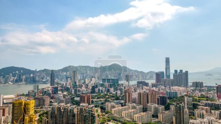 Photo for Stunning landscape of the Kowloon Peninsula, hong kong July 14 2023 - Royalty Free Image