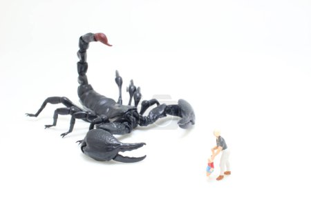 Photo for The Black scorpion with the mother and son - Royalty Free Image