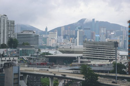 Foto de Un paisaje urbano de Hung Hom, situado en la península de Kowloon, el 30 de julio de 2023 - Imagen libre de derechos
