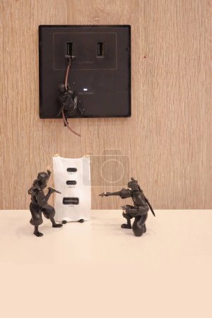 Photo for A fun of ninja figure with usb charging unit - Royalty Free Image
