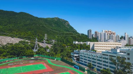 Photo for A residential and educational area located in the Wong Tai Sin district Aug 2 2023 - Royalty Free Image