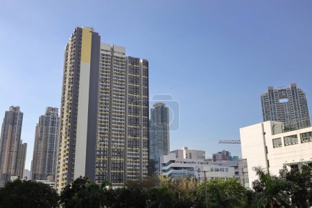 Foto de Hoi Tat Estate es una urbanización pública, hk ago 3 2023 - Imagen libre de derechos