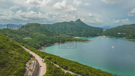 Photo for The Tai Au Mun Road, Scenic Coastal Drive in Hong Kong - Royalty Free Image
