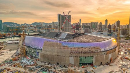 Foto de Estadio en construcción, Kai Tak Sports Park 3 sept 2023 - Imagen libre de derechos