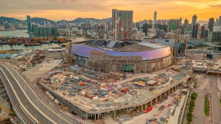 Photo for Stadium under construction, Kai Tak Sports Park Sept 3 2023 - Royalty Free Image
