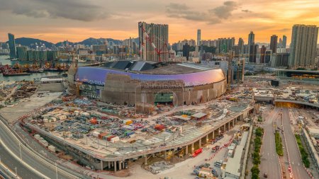 Foto de Estadio en construcción, Kai Tak Sports Park 3 sept 2023 - Imagen libre de derechos