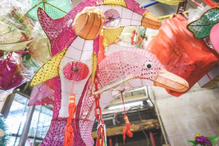 Photo for Local market to buy traditional Chinese lanterns. Tai Kiu Market Sept 23 2023 - Royalty Free Image