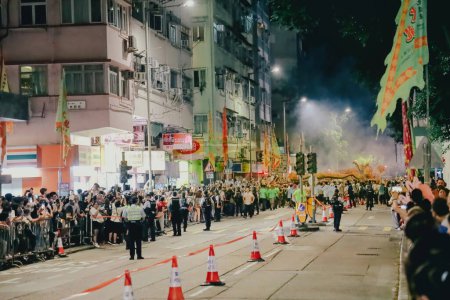 Foto de Sept 28 2023 la Danza del Dragón de Fuego Tai Hang en Hong Kong - Imagen libre de derechos