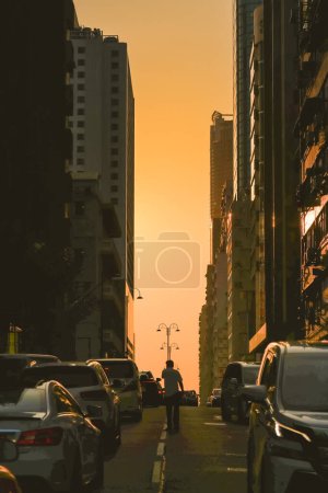 Photo for The austin road with sunset at hk Sept 30 2023 - Royalty Free Image