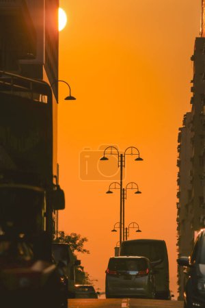Photo for The austin road with sunset at hk Sept 30 2023 - Royalty Free Image