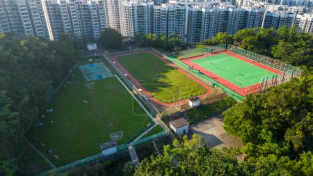 Téléchargez les photos : A Shau Kei Wan Service Reservoir Playground, Hong Kong 23 oct. 2023 - en image libre de droit