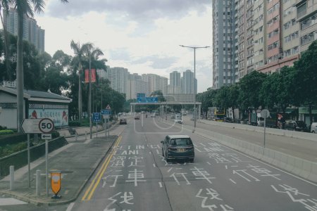 Foto de Aberdeen Praya Road, Scenic Waterfront Drive en Hong Kongs Southside Oct 14 2023 - Imagen libre de derechos