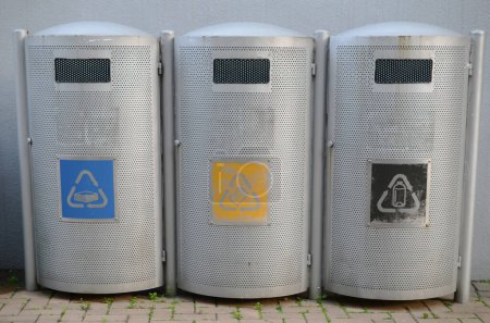 Photo for The set of a three recycling bins Feb 18 2015 - Royalty Free Image