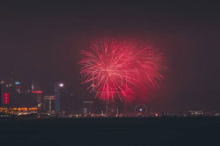 Photo for Fireworks in Hong Kong new year - Royalty Free Image