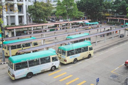 Foto de La mini estación de autobuses en Hong Kong Feb 19 2015 - Imagen libre de derechos