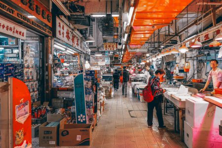 Photo for Nov 16 2023 - Hong Kong: Local store inside the wet market Shek Kip Mei - Royalty Free Image