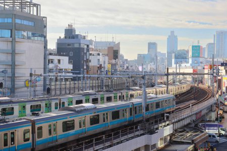 Photo for The Tokyo Japan, Ueno Cityscape with Trains Nov 30 2023 - Royalty Free Image