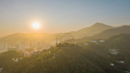 Photo for Dec 24 2023 A big cross on the top of mountain in Tao Fong Shan - Royalty Free Image