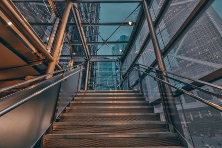Photo for Dec 27 2023 Modern industrial exterior with concrete stairs in urban area. - Royalty Free Image