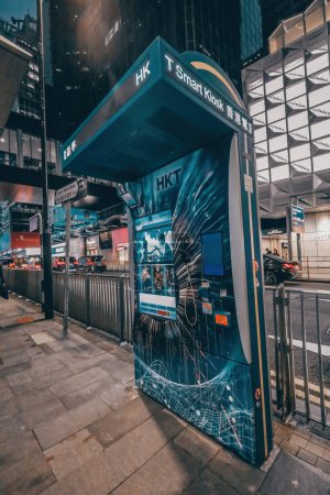 Photo for Dec 27 2023 This innovative kiosk has been transformed from a traditional telephone booth - Royalty Free Image
