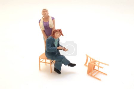 Photo for A figure women meeting with chair on board - Royalty Free Image