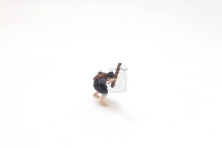 Foto de A person walking alone on a white background. - Imagen libre de derechos