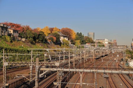 Téléchargez les photos : Nov 29 2023 numerous rail tracks from the Shimogoinden Bridge - en image libre de droit