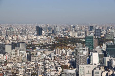 Téléchargez les photos : 29 nov. 2023 Vue aérienne panoramique de Tokyo avec ciel bleu - en image libre de droit