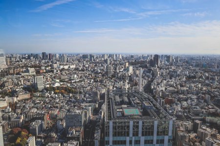 Téléchargez les photos : 29 nov. 2023 Vue aérienne panoramique de Tokyo, ciel bleu et belle - en image libre de droit