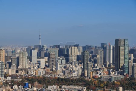 Foto de Nov 29 2023 Tokyo skyline desde el cielo de Shibuya - Imagen libre de derechos