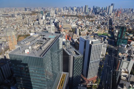 Téléchargez les photos : 29 nov. 2023 Vue panoramique des bâtiments de Tokyo depuis le toit de Shibuya - en image libre de droit
