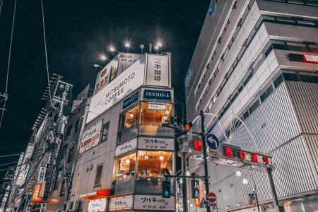 Photo for Nov 29 2023 people walking around night market street at shimbashi station - Royalty Free Image