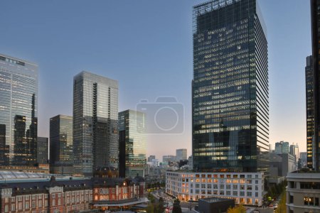 Photo for Nov 29 2023 Tokyo station area buildings with the central city space, - Royalty Free Image