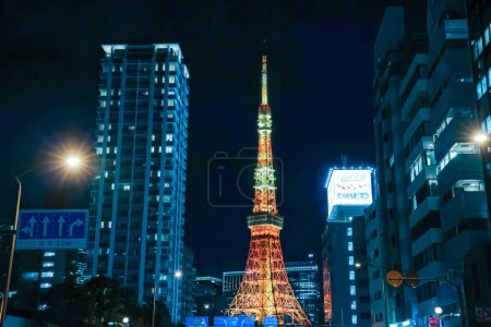 Photo for Nov 29 2023 TOKYO cityscape at dusk with Tokyo tower - Royalty Free Image