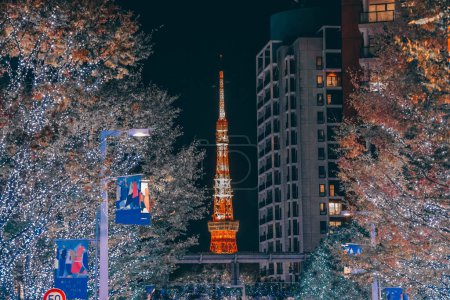 Foto de Nov 28 2023 Luces de Navidad, Navidad en Roppongi con la Torre de Tokio - Imagen libre de derechos