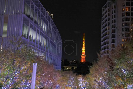 Photo for Nov 28 2023 Illuminated Roppongi Keyakizaka Street and Tokyo Tower during winter - Royalty Free Image