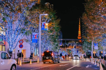 Foto de Nov 28 2023 Roppongi Hills Keyakizaka Navidad Iluminación en Tokio - Imagen libre de derechos