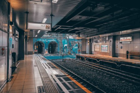 Téléchargez les photos : Gare ferroviaire avec métro Train et voies ferrées 28 nov. 2023 - en image libre de droit