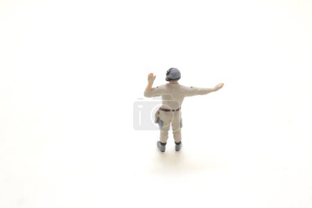Photo for A shooter signlas the launch position aboard aircraft - Royalty Free Image