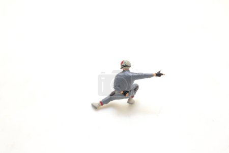Photo for A shooter signlas the launch position aboard aircraft - Royalty Free Image