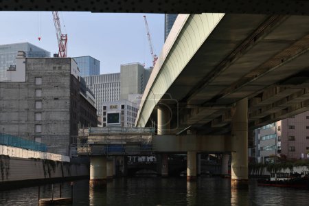 Photo for Nov 27 2023 the Shuto Expressway above Edo Bridge in central Tokyo. - Royalty Free Image