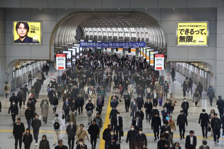 Photo for Walking through Shinagawa train station on the way Nov 27 2023 - Royalty Free Image