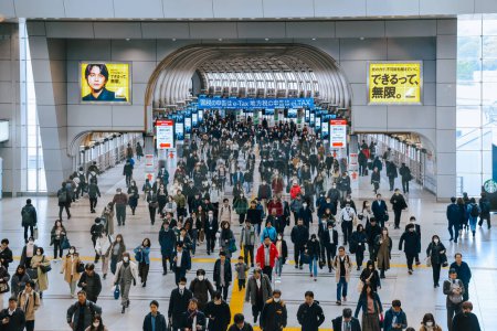 Photo for People commuting to Shinagawa station Rush Hour Nov 27 2023 - Royalty Free Image