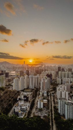 Téléchargez les photos : 14 janv. 2024 le paysage du coucher du soleil Kowloon - en image libre de droit