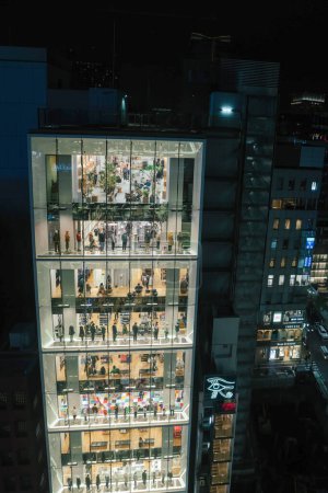 Téléchargez les photos : La scène de rue illuminée, Lumières de Ginza Nov 26 2023 - en image libre de droit
