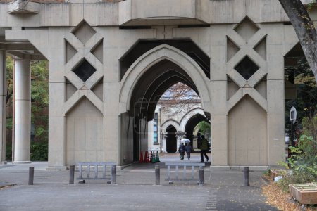 Téléchargez les photos : Chemin à l'arc à l'Université de Tokyo, Tokyo, Japon. 26 nov. 2023 - en image libre de droit